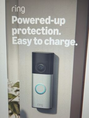 Ring Video Doorbell in Silver and Black with Blue LED Battery Doorbell Plus